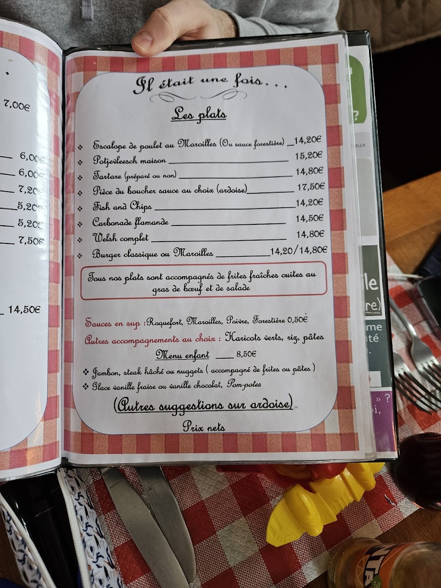 Menu Il Etait Une Fois...-1