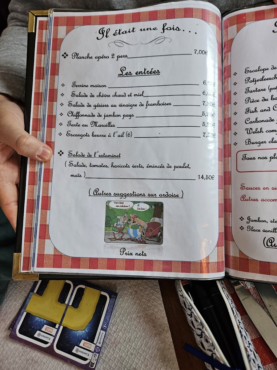 Menu Il Etait Une Fois...-2