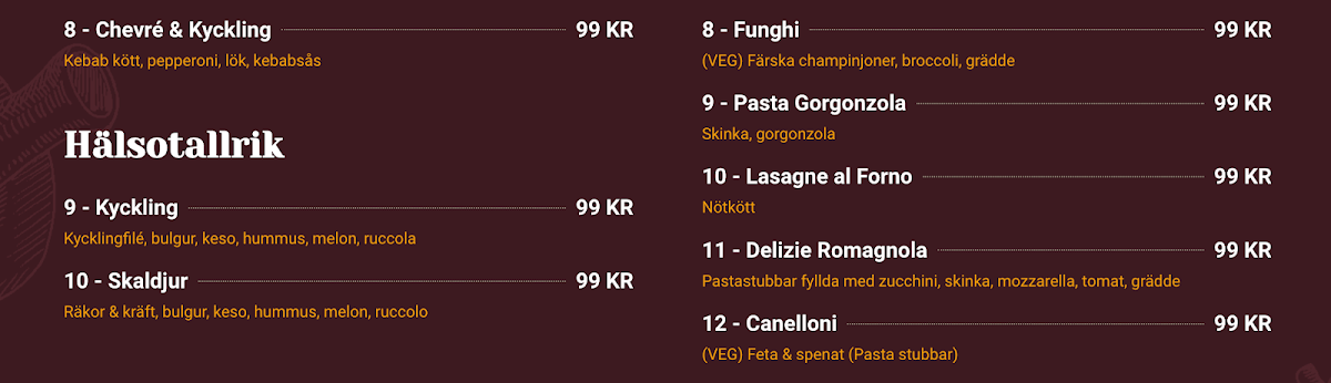 Menu Il Forno Castello - Restaurang & Pizzeria Huddinge-6
