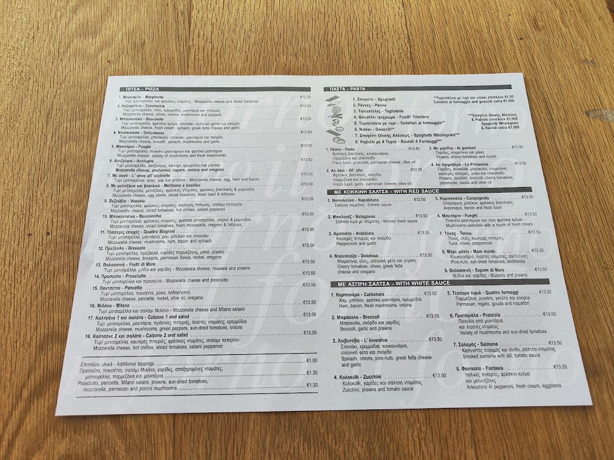 Menu Il Forno Restaurant-4
