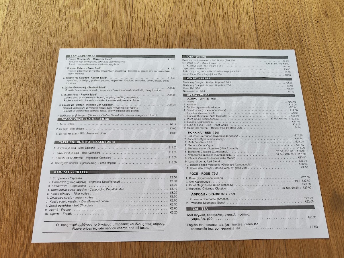 Menu Il Forno Restaurant-6
