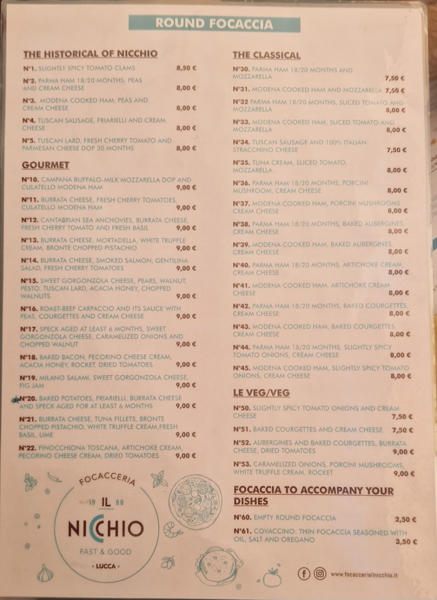 Menu Il Nicchio -Focacceria-3