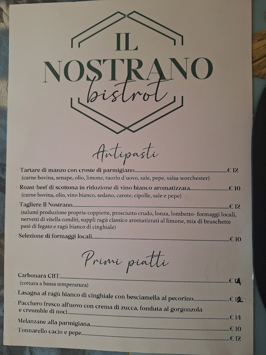 Menu Il Nostrano Bistrot-7