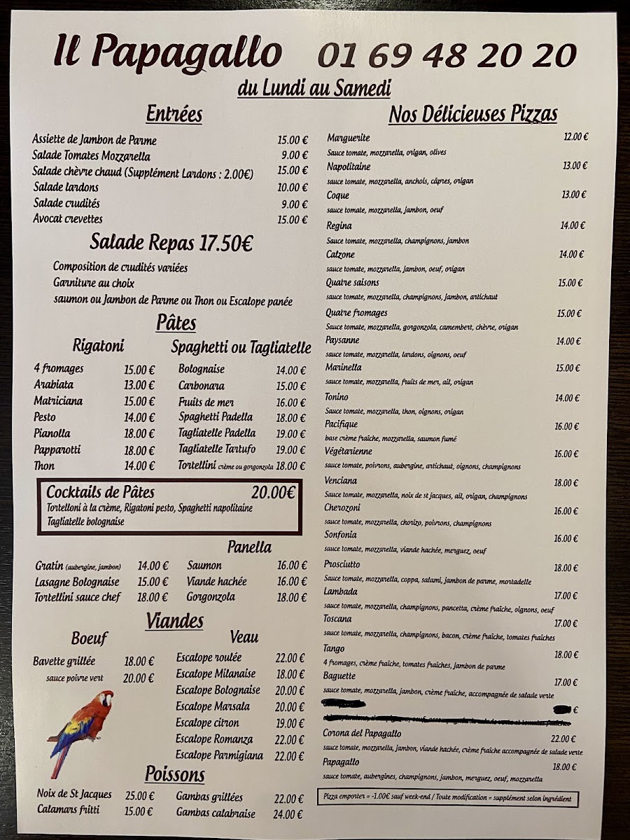 Menu Il Pappagallo-1