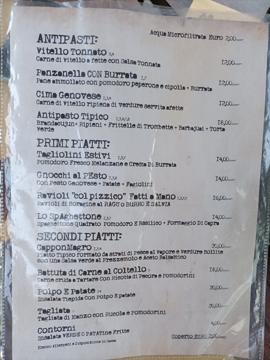 Menu Il Piccolo Bistro'-1