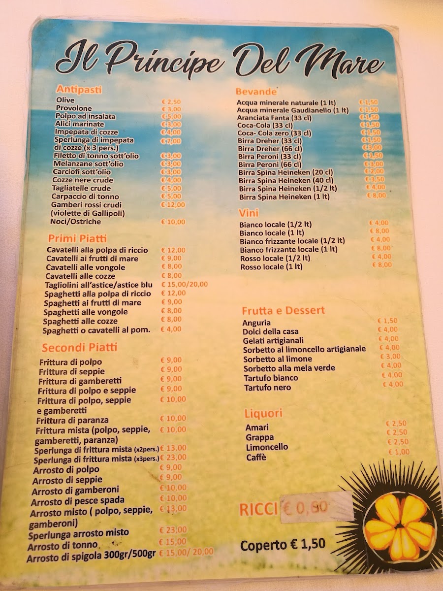 Menu Il Principe Del Mare-1