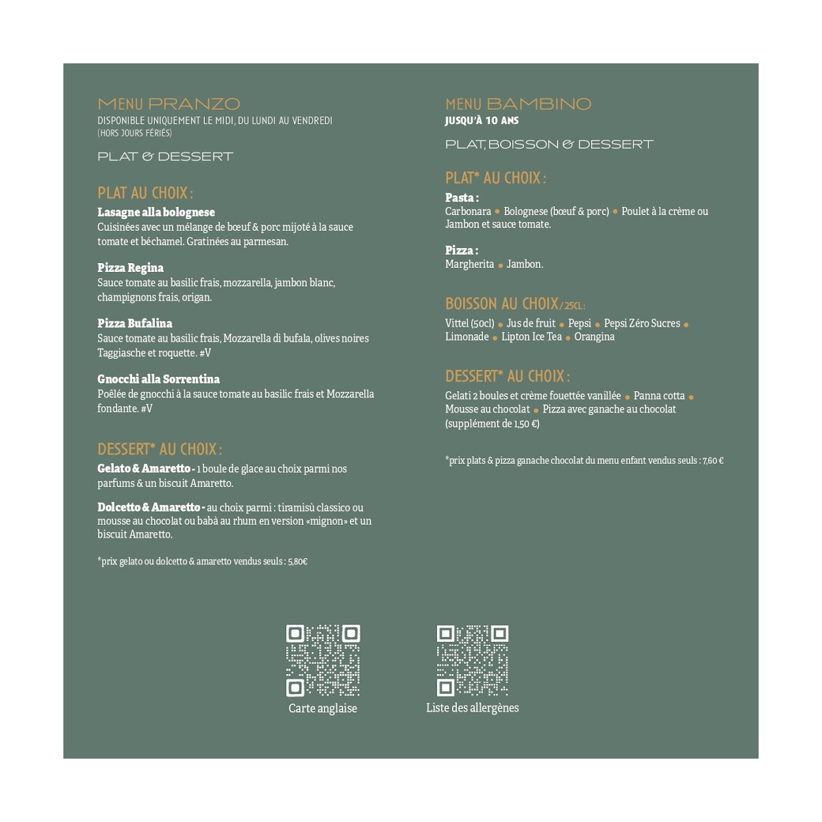 Menu Il Ristorante - Le Restaurant Italien De Marquette Lez Lille-7