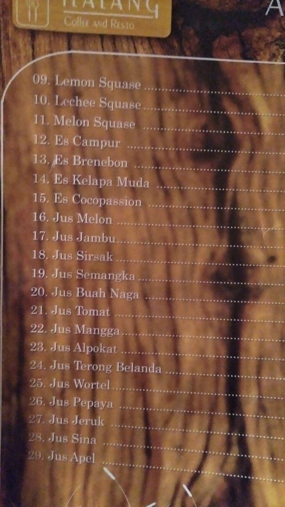 Menu Ilalang Coffee And Resto-8