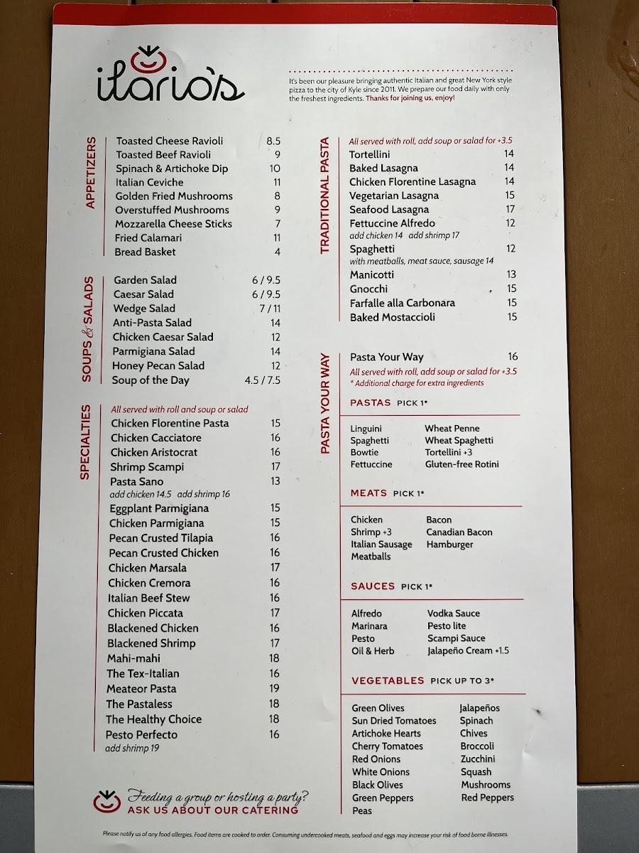 Menu Ilario's Italian Cuisine And Catering-3