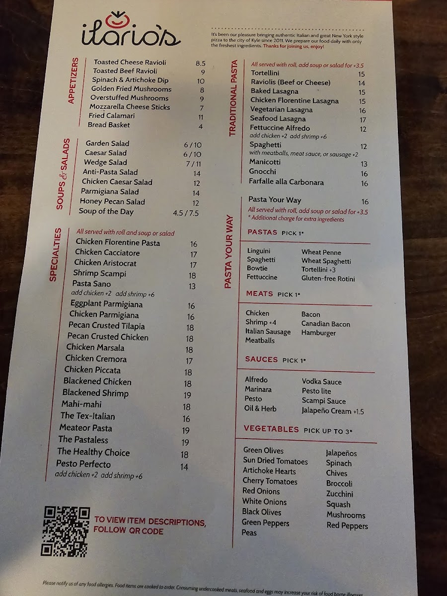 Menu Ilario's Italian Cuisine And Catering-5