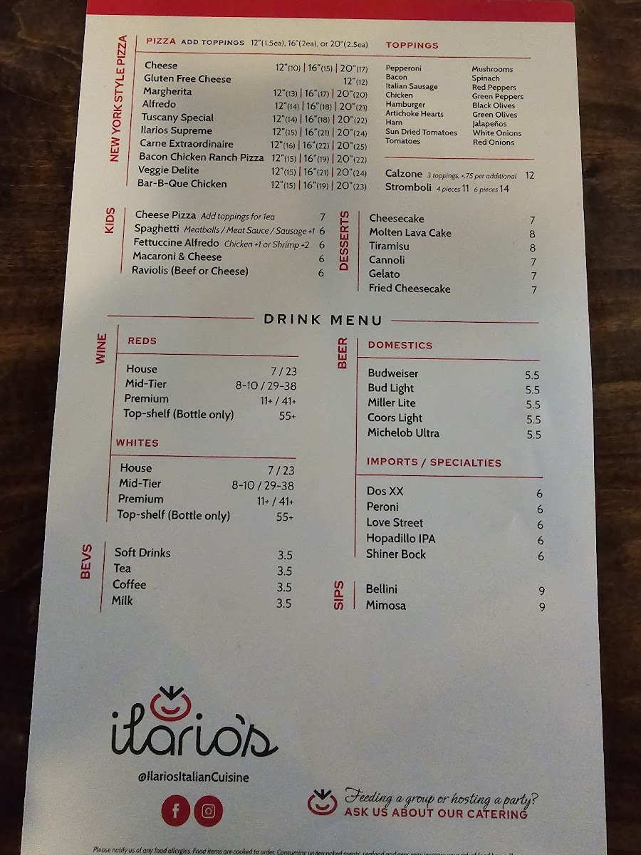 Menu Ilario's Italian Cuisine And Catering-6