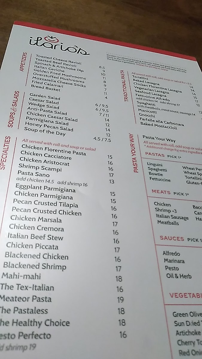 Menu Ilario's Italian Cuisine And Catering-7