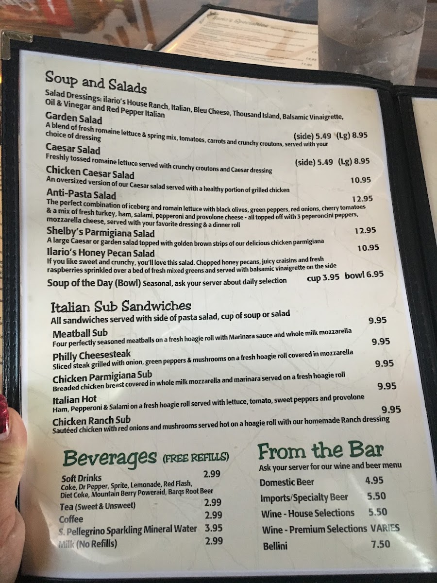 Menu Ilario's Italian Cuisine And Catering-8