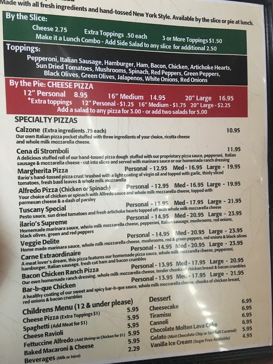 Menu Ilario's Italian Cuisine And Catering-9