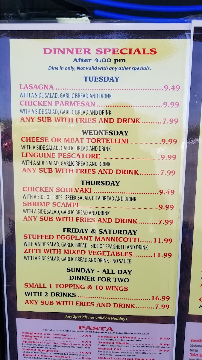 Menu Illiano's Pizza Italian Family Restaurant-1