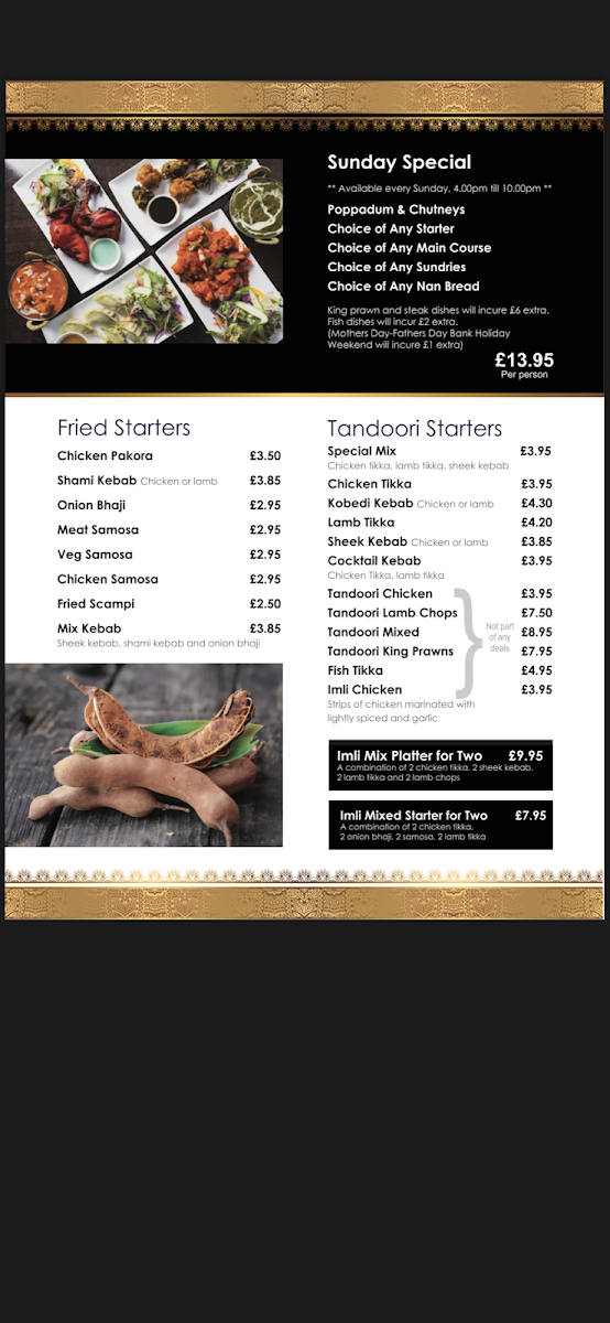 Menu Imli Restaurant Heywood-5