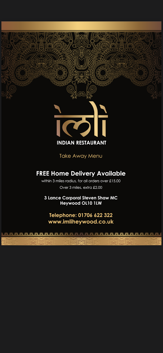 Menu Imli Restaurant Heywood-8