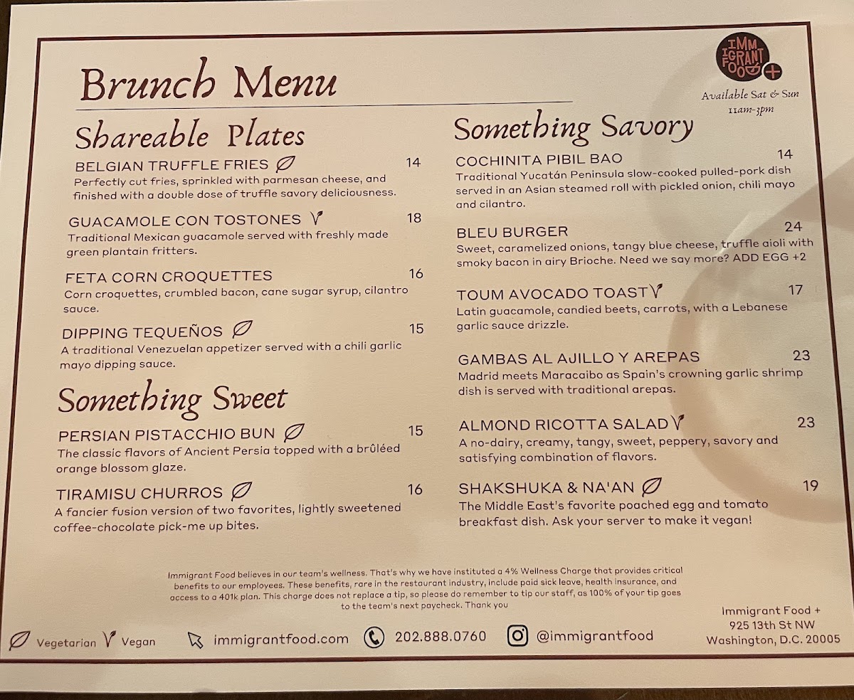 Menu Immigrant Food At Planet Word-4