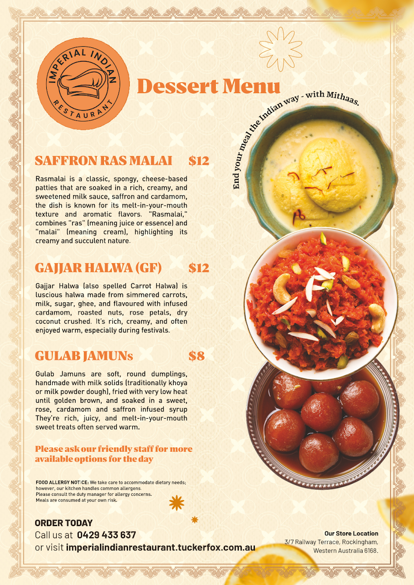 Menu Imperial Indian Restaurant Rockingham-3
