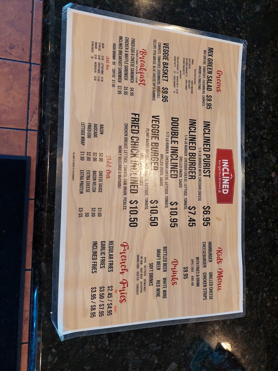 Menu Inclined Burgers And Brews-1