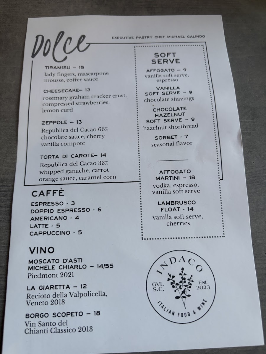 Menu Indaco-3