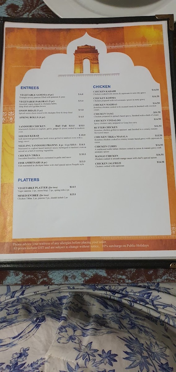 Menu India Gate On The Bay-6