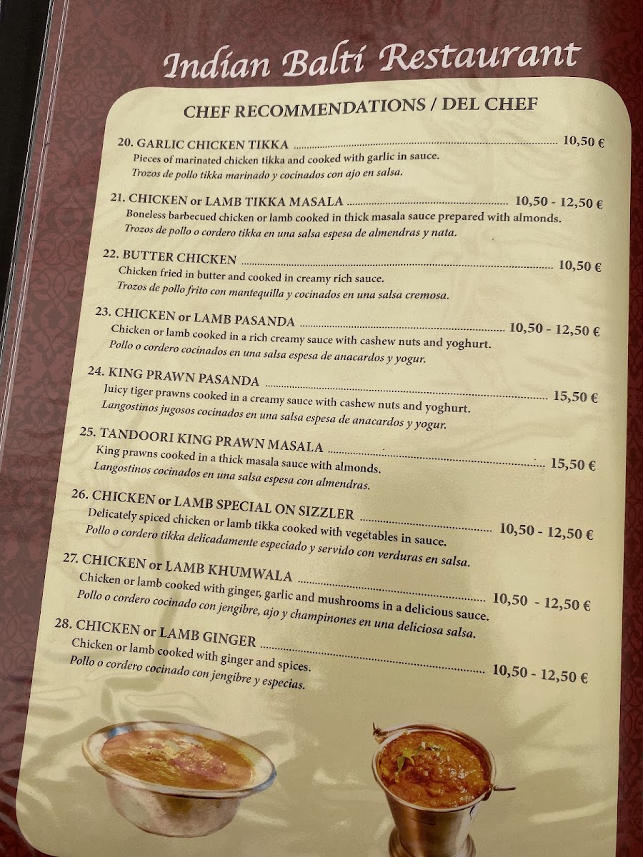 Menu Indian Balti Restaurant-2