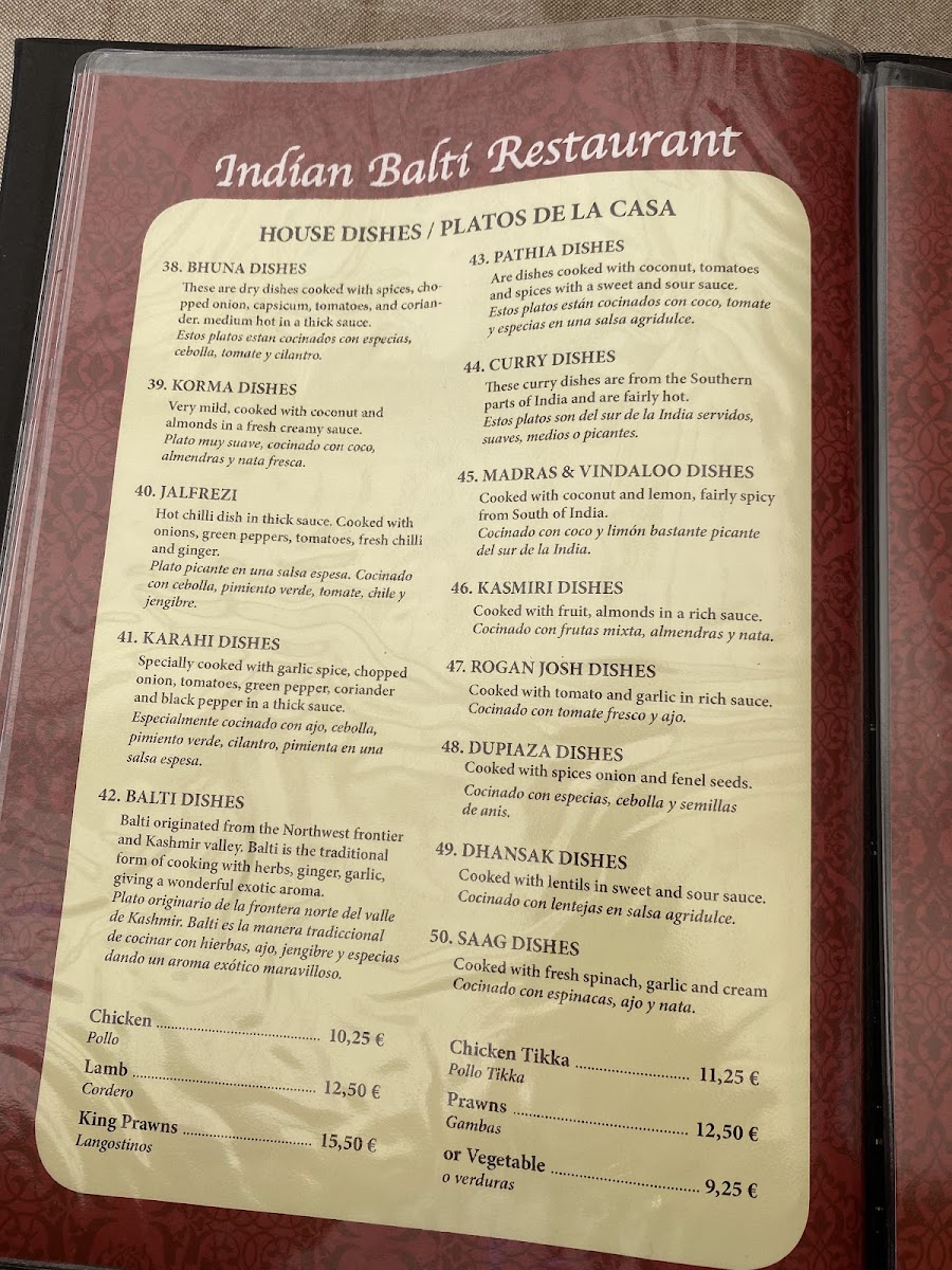 Menu Indian Balti Restaurant-6