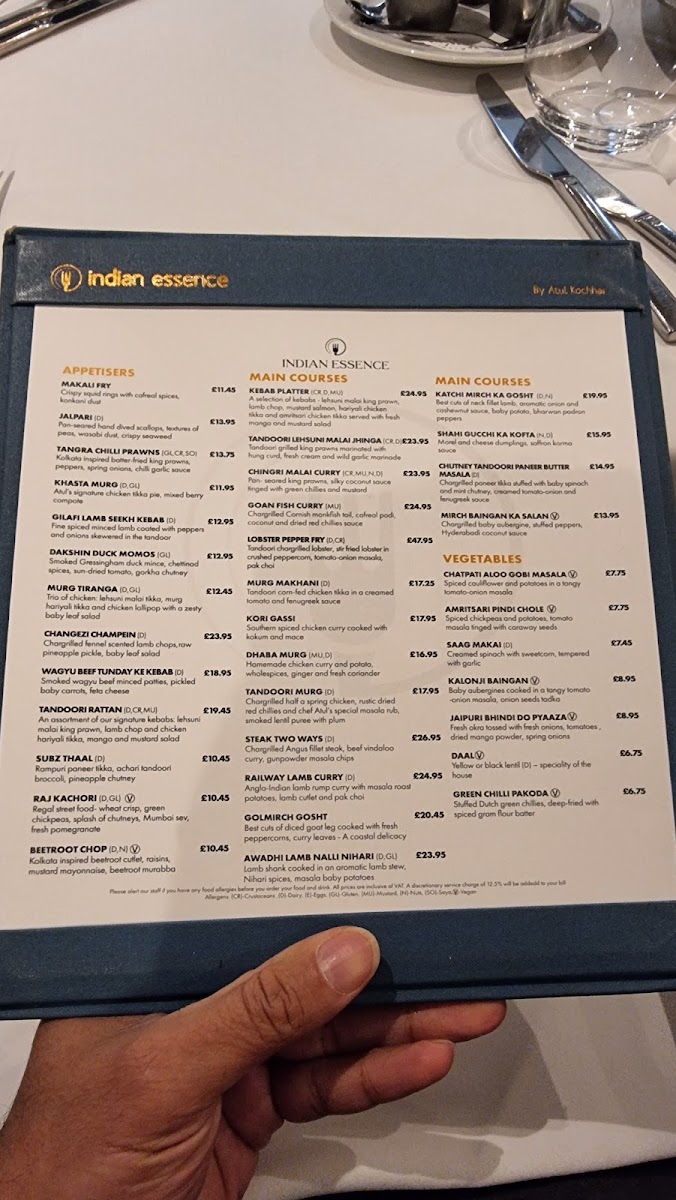 Menu Indian Essence By Atul Kochhar-1