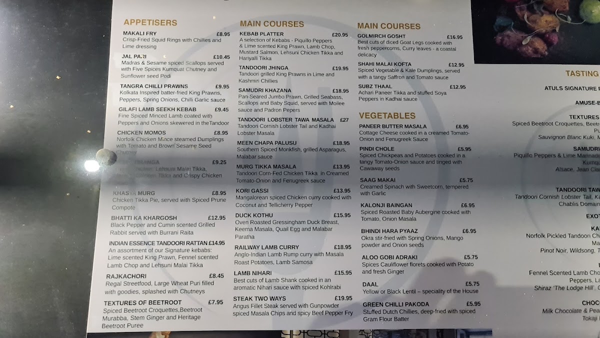 Menu Indian Essence By Atul Kochhar-10