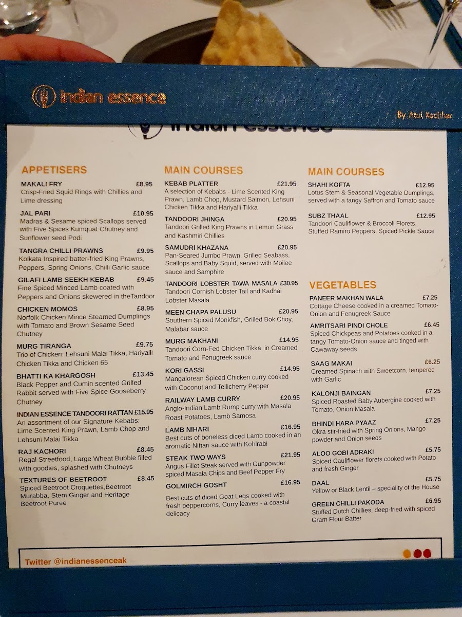 Menu Indian Essence By Atul Kochhar-2