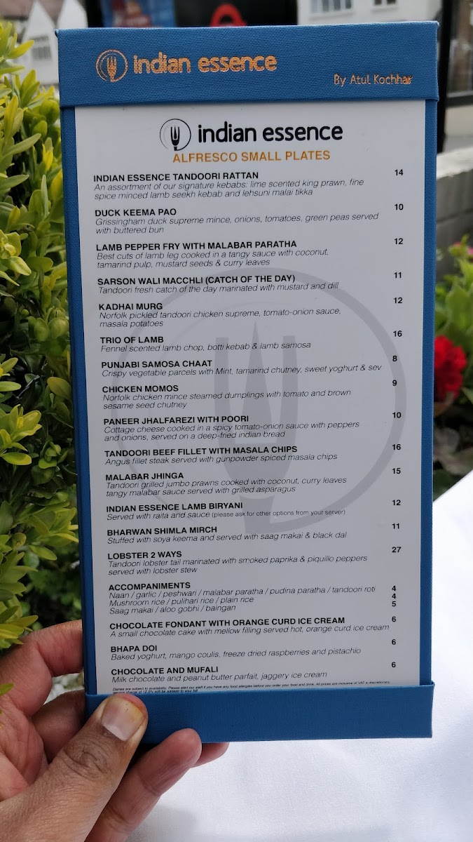 Menu Indian Essence By Atul Kochhar-7