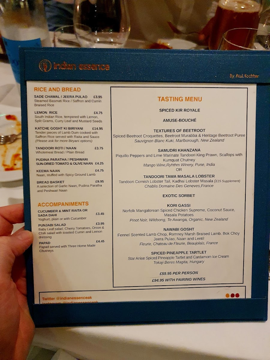 Menu Indian Essence By Atul Kochhar-8