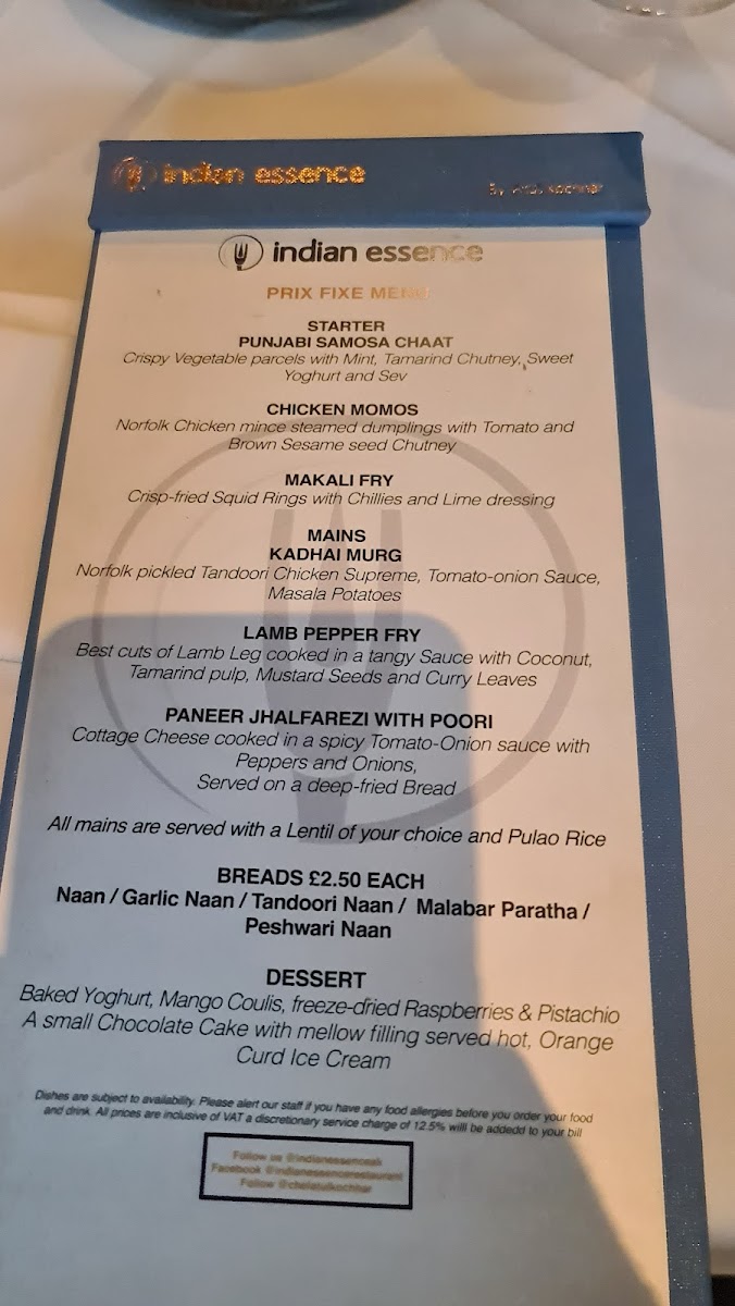 Menu Indian Essence By Atul Kochhar-9