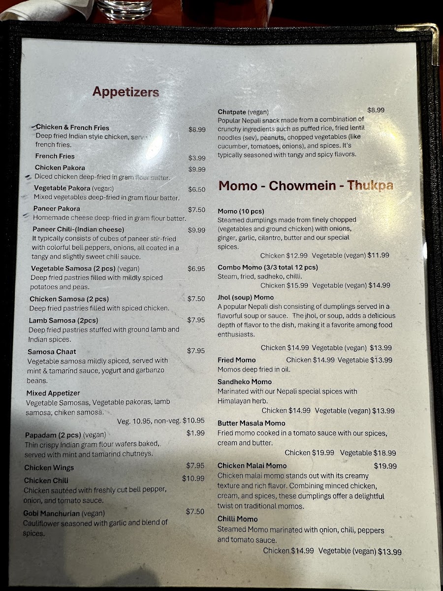 Menu Indian-Nepali Kitchen-8