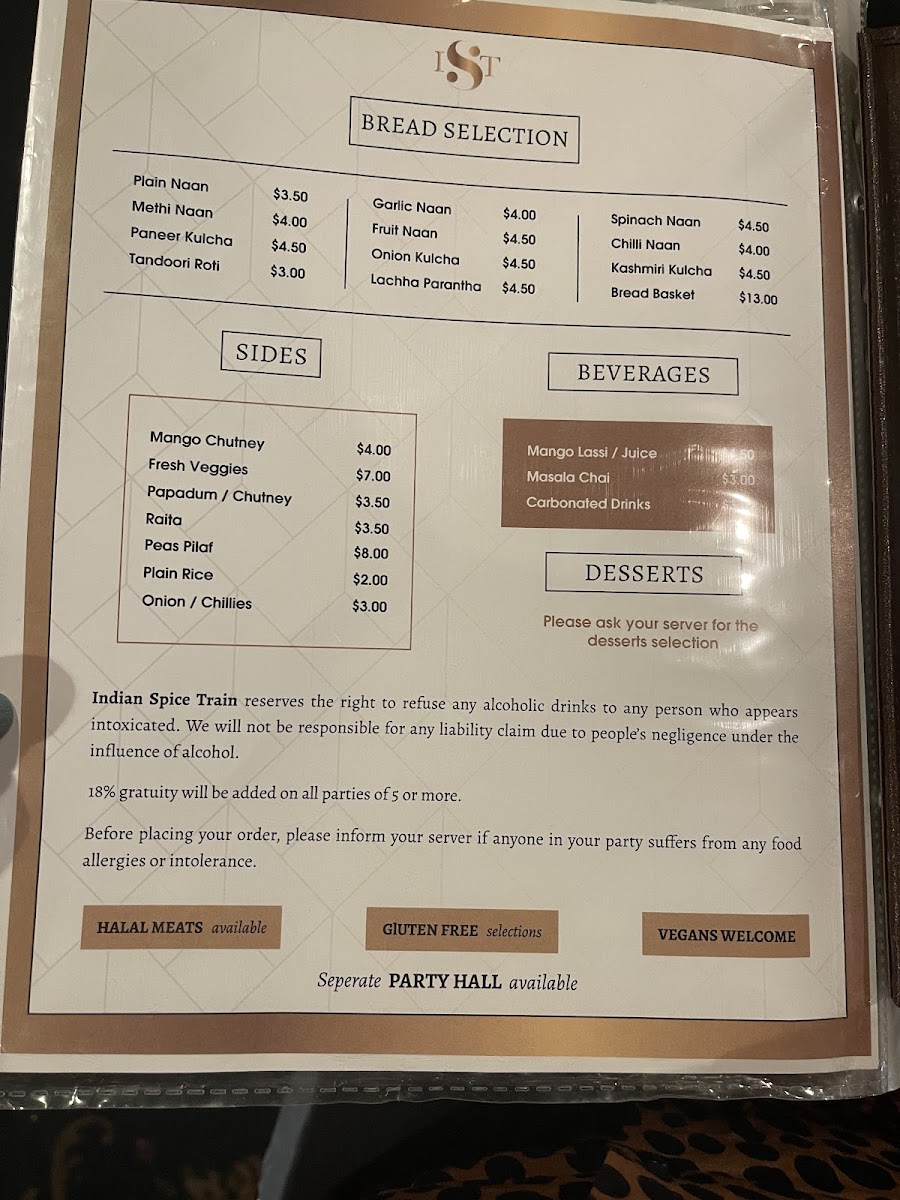 Menu Indian Spice Train-6