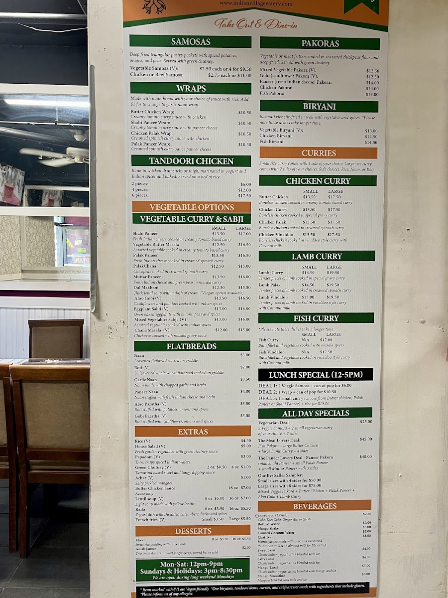 Menu Indian Village Eatery-1