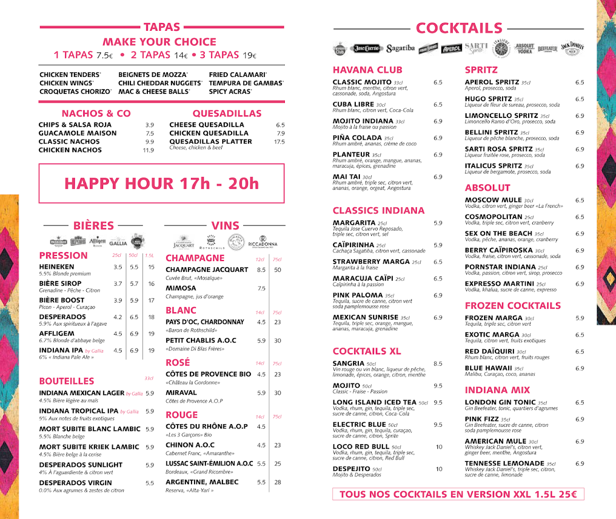 Menu Indiana Café - Les Halles-3
