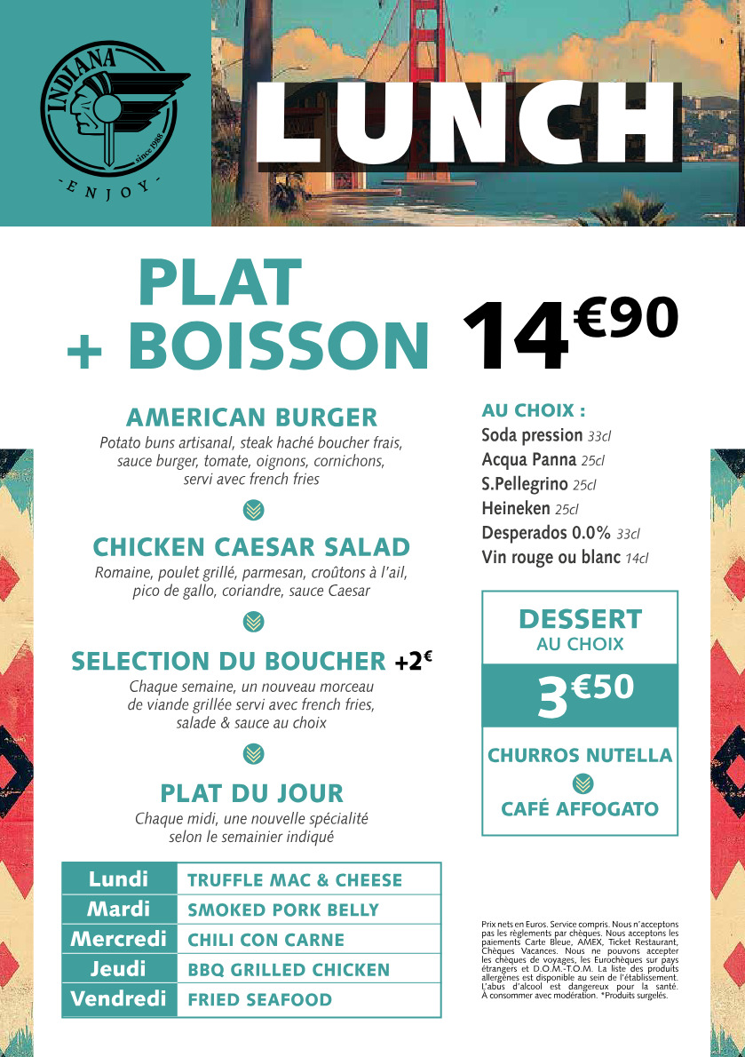 Menu Indiana Café - Les Halles-5