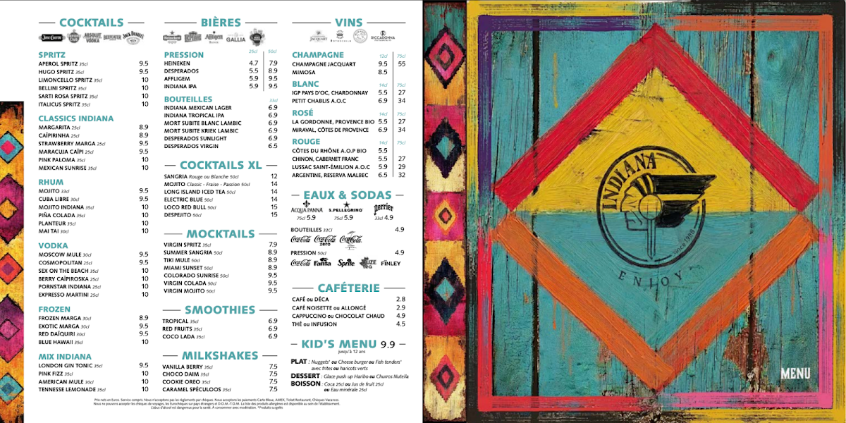 Menu Indiana Café - Les Halles-9
