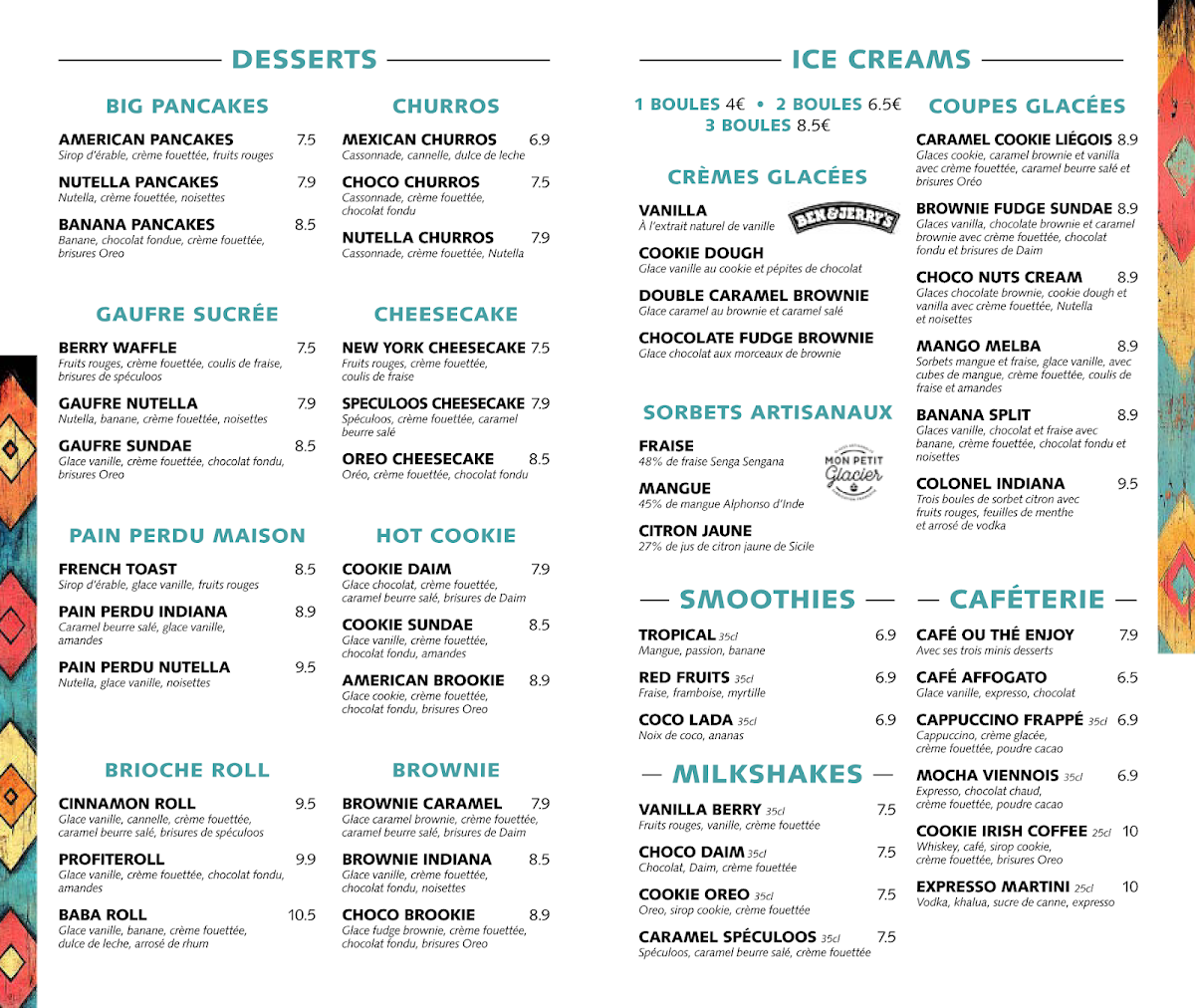 Menu Indiana Café - Ternes-5