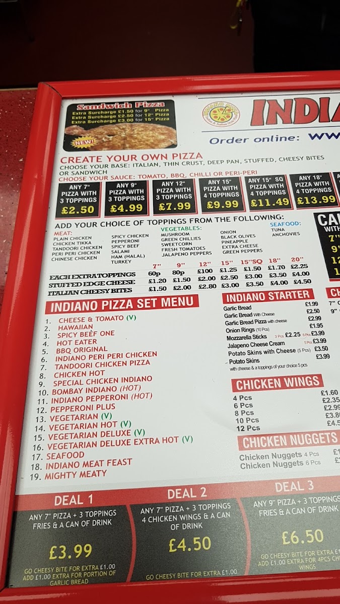 Menu Indiano Pizza (Leyton)-7