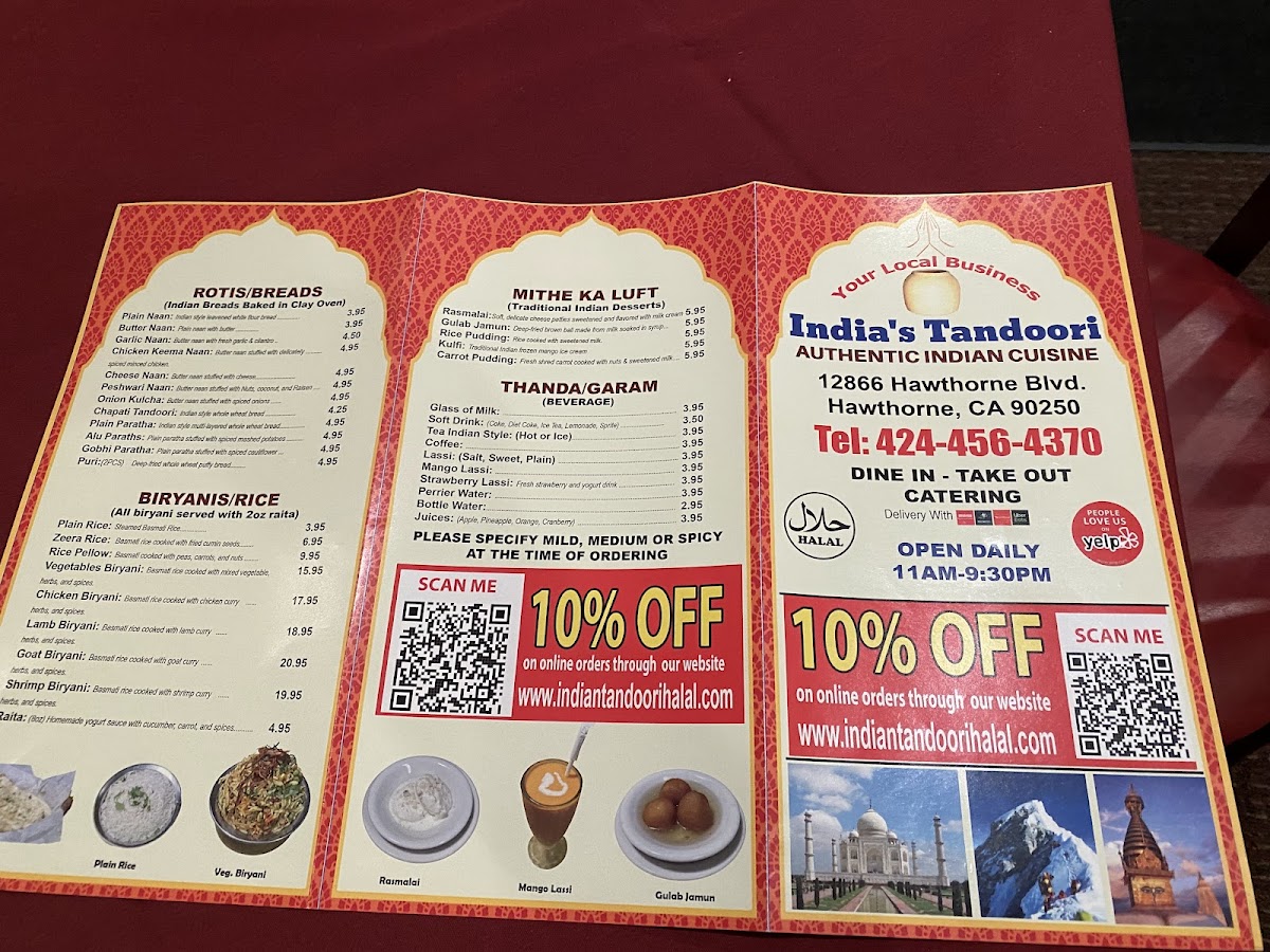 Menu India's Tandoori Halal Restaurant-5