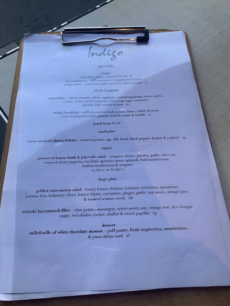 Menu Indigo Double Bay-10