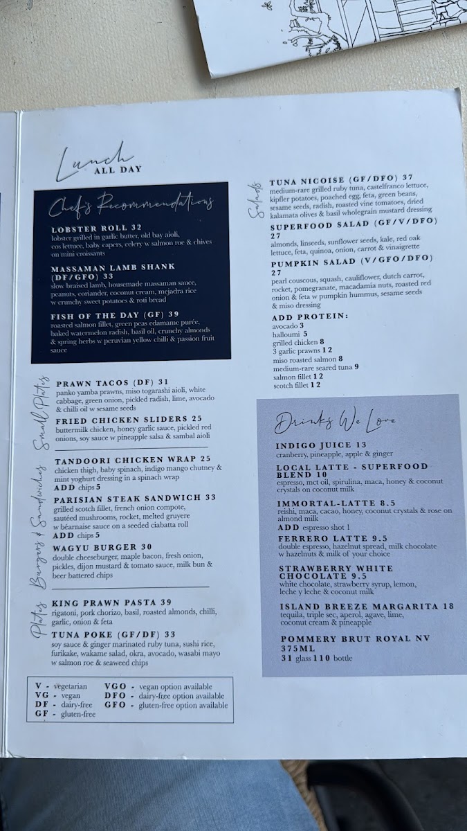 Menu Indigo Double Bay-4