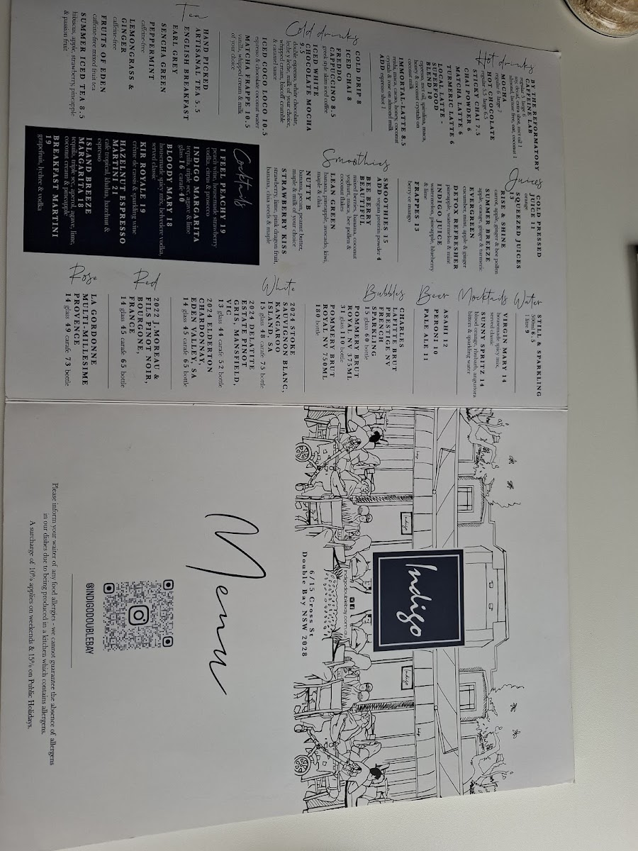 Menu Indigo Double Bay-5