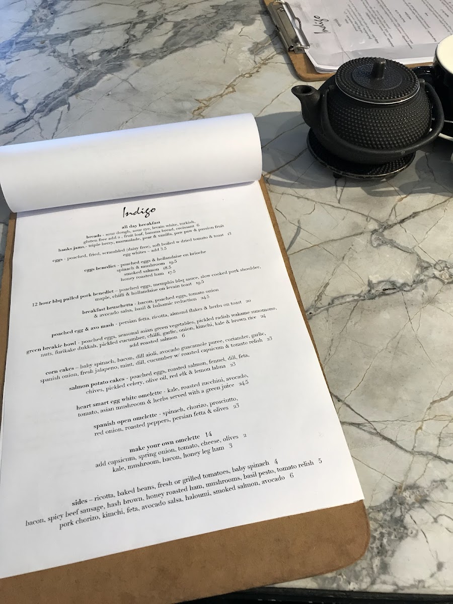 Menu Indigo Double Bay-9