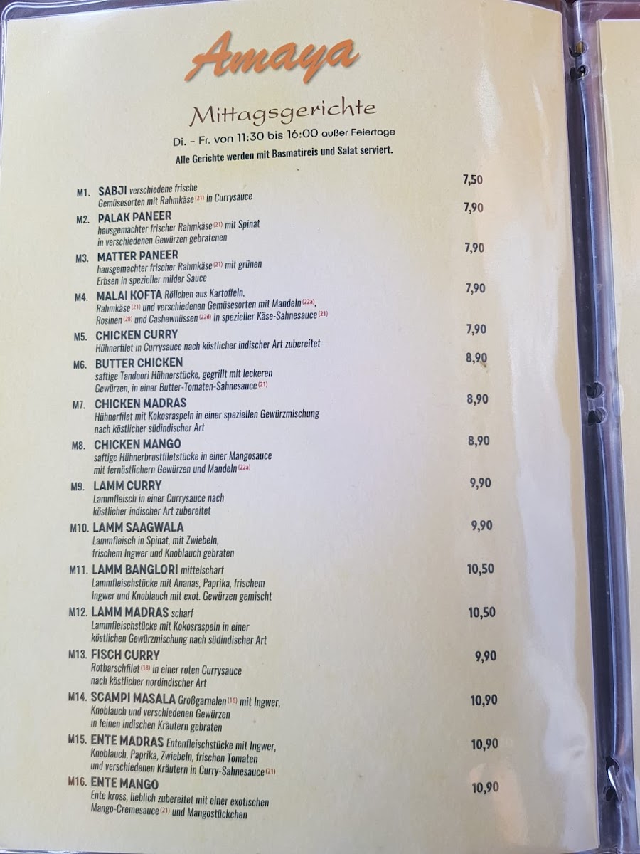 Menu Indisches Restaurant Amaya Eberswalde-10