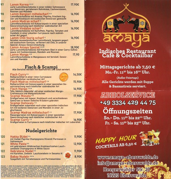 Menu Indisches Restaurant Amaya Eberswalde-3