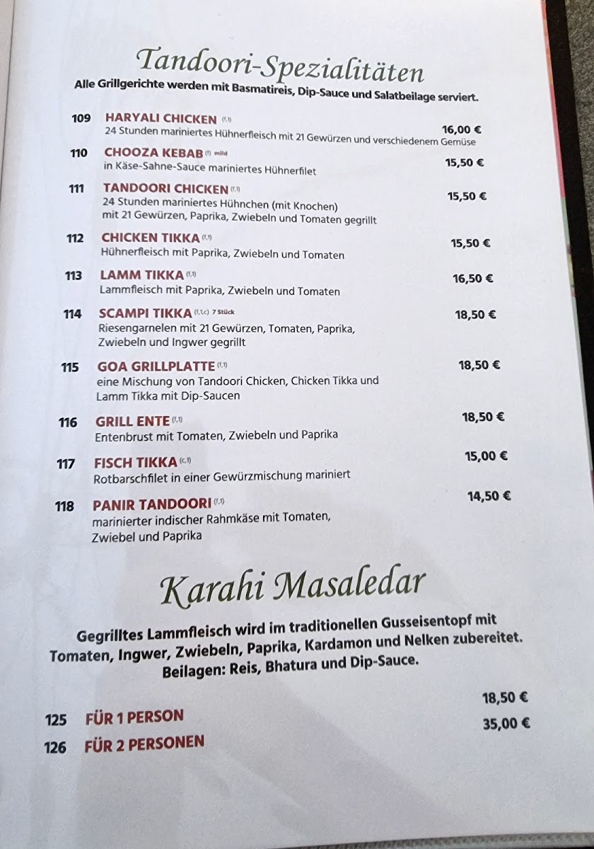Menu Indisches Restaurant Goa-1